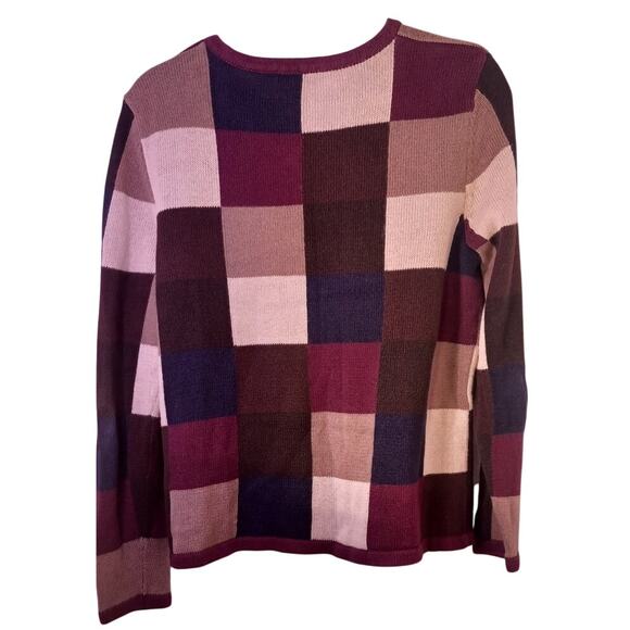 VTG Christopher & Banks Patchwork Cardigan Sweater Cottagecore Y2K 90s Sz Large - Picture 2 of 7